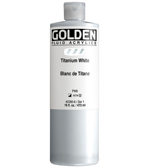 Acrylic fluid - 16 oz  titanium white  s1