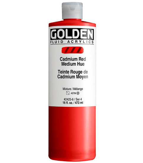 Acrylic fluid - 16 oz  cadmium red medium hue  s4