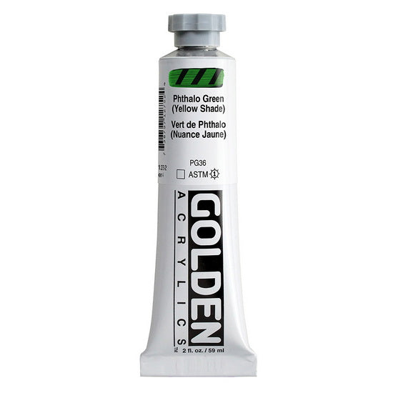 Acrylique haute viscosité - 2 oz  vert phthalo nuance jaune  s4