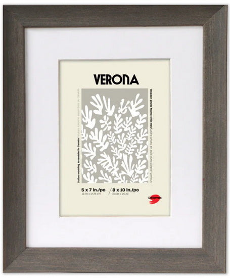 Cadre en bois 2 en 1 gris - 8x10po pp 5x7po