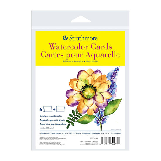 Ens. 6 cartes aquarelle s.300 - 5x7po