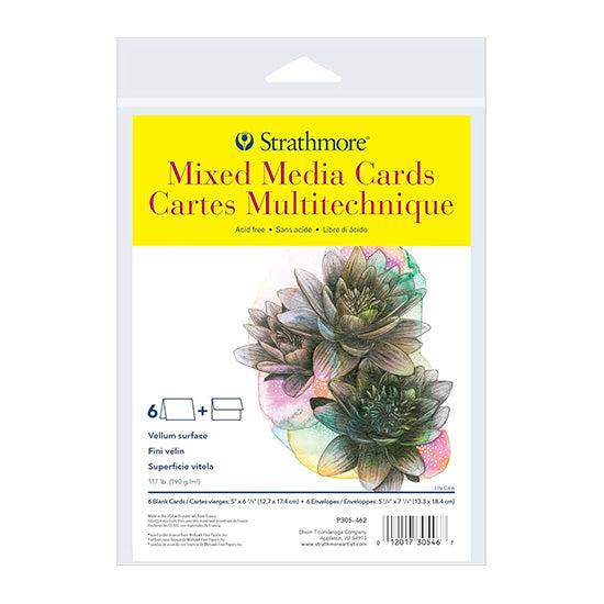 Ens. 6 cartes multitechniques s.300 - 5x7 po