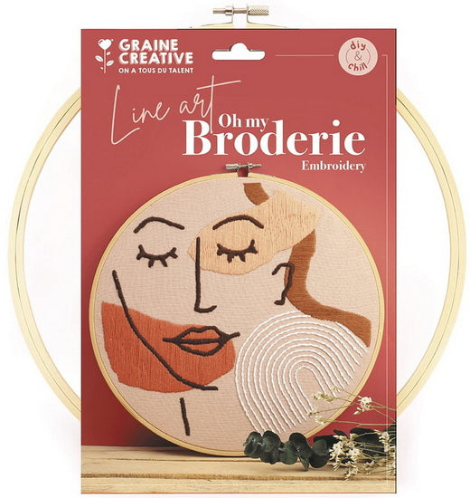 Kit broderie diy - visage line art