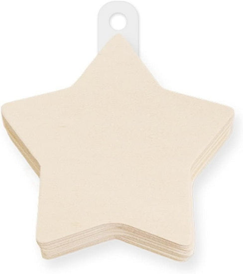 12 Formes bois - étoile - 8cm