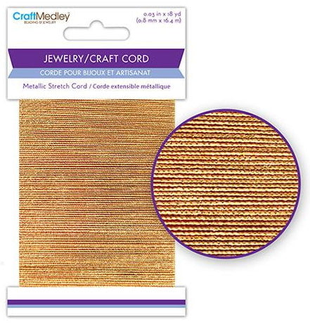 Metallic stretchcord - gold - 0.8mm - 16m