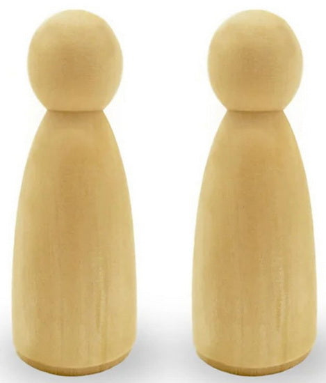 2 Poupées bois fille - 7.5cm