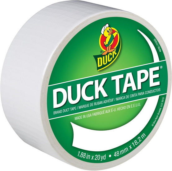 Ruban adhésif entoilé (duck tape) coloré - blanc meter