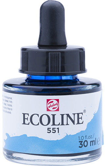 Encre aquarelle ecoline bleu ciel clair - 30ml