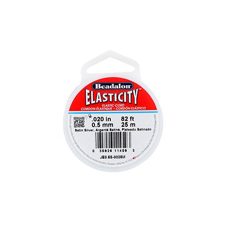 Fil elastique - 0.5mm - argent satiné - 25m