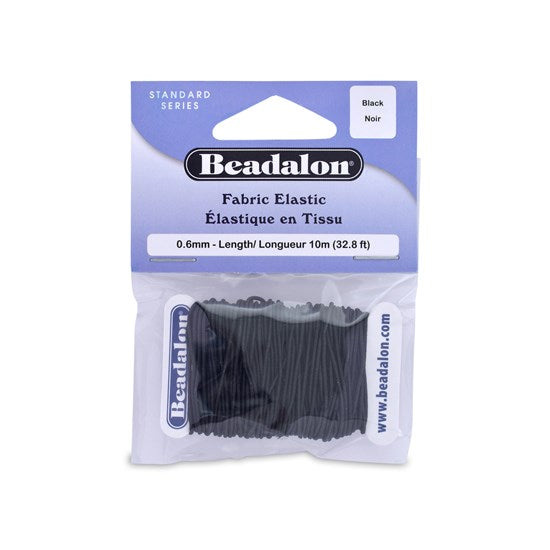 Fil coton elastique - 0.6mm - noir - 10m