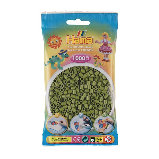 Pqt. 1000 perles hama midi - vert olive