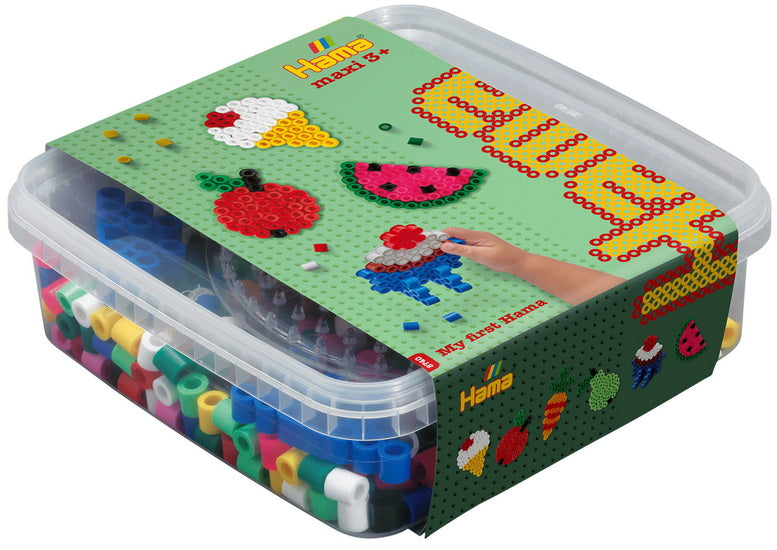 Boîte perles et plaque Hama maxi - Aliments