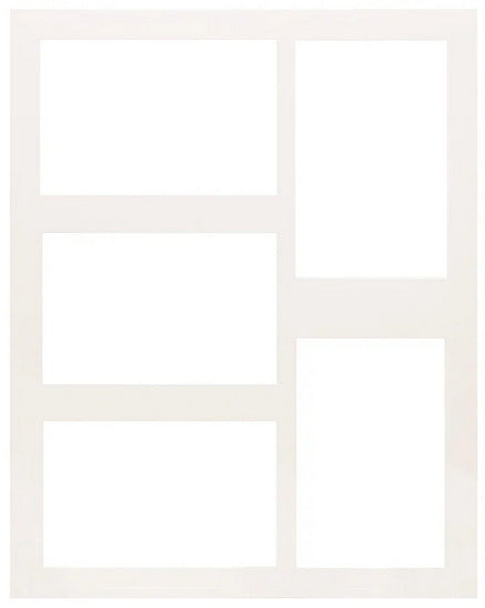 Passe-partout blanc 11x14 avec 5 ouvertures 4x6