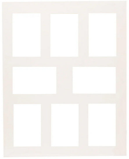 Passe-partout blanc 16x20 avec 8 ouvertures 4x6