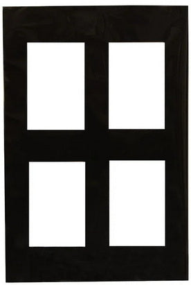 Passe-partout noir 12x18 avec 4 ouvertures 4x6