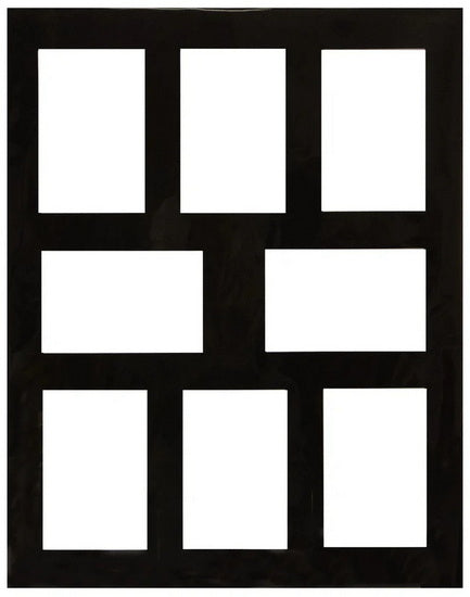 Passe-partout noir 16x20 avec 8 ouvertures 4x6