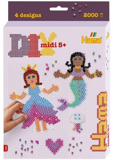 Hama Princess and Mermaid Box. Approx. 2,000 beads, 1 pegboard.