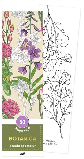 Botanica : 50 marque-pages à peindre ou à colorier