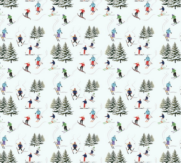 Wrapping Paper Skiers