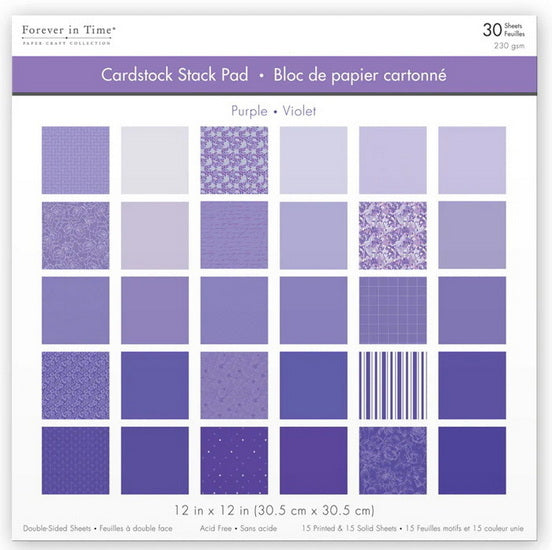 Paper pad - 30s - purple - 12x12in