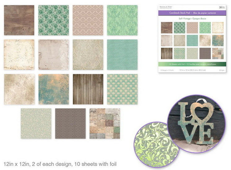 Paper pad - 30s - soft vintage foil - 12x12in