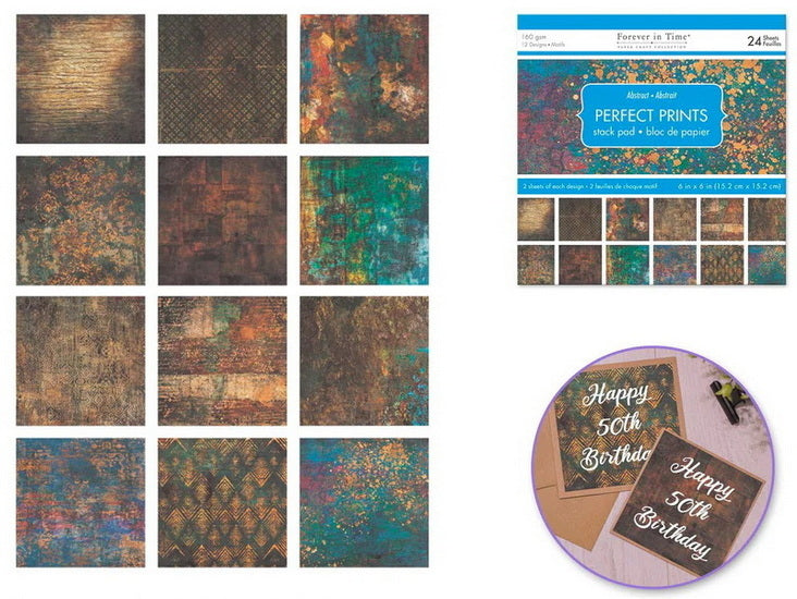 Bloc papier - 24f - abstrait - 6x6po