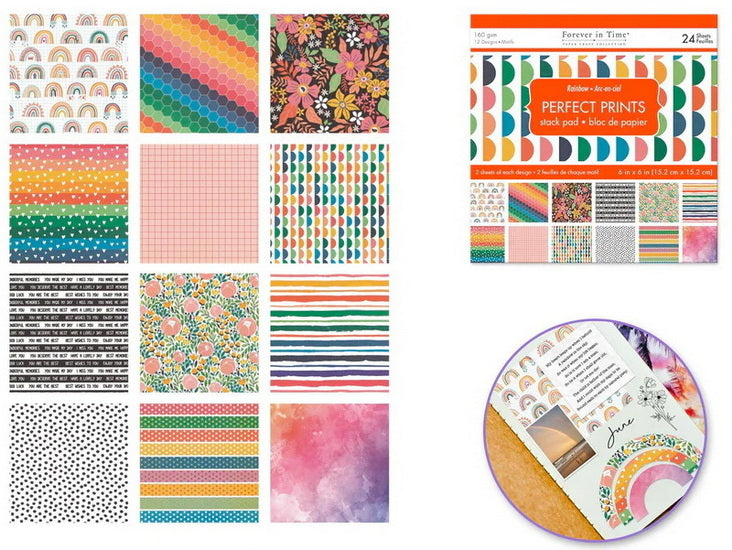 Paper pad - 24s - rainbow - 6x6in