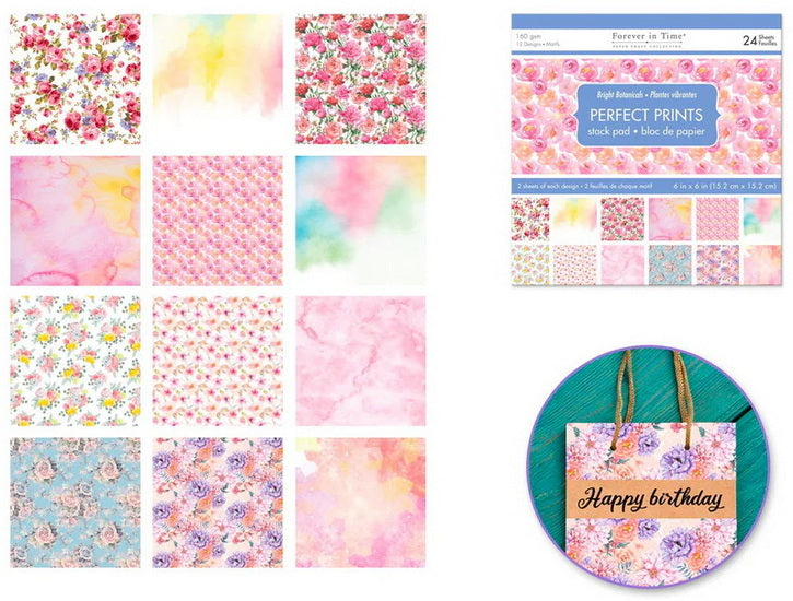 Paper pad - 24s - bright botanical - 6x6in
