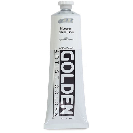 Acrylic heavy body - 5 oz  iridescent silver fine  s5
