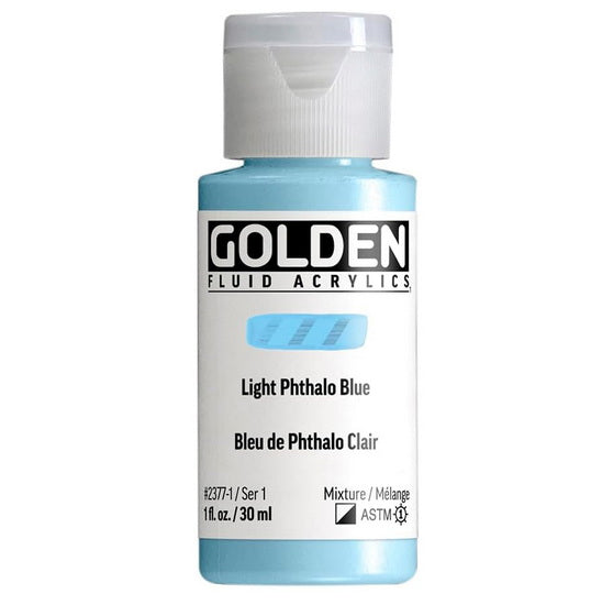 Acrylique fluide - 1 oz  bleu phthalo clair  s1