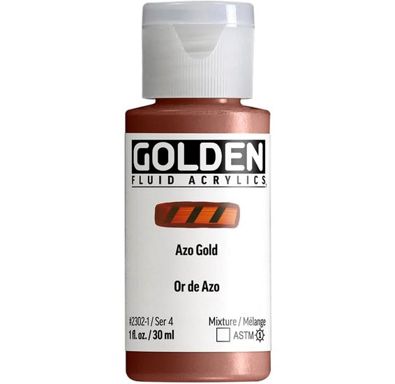Acrylic fluid - 1 oz  azo gold  s4
