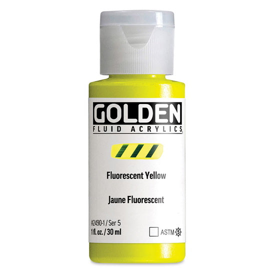 Acrylic fluid - 1 oz  fluorescent yellow  s5
