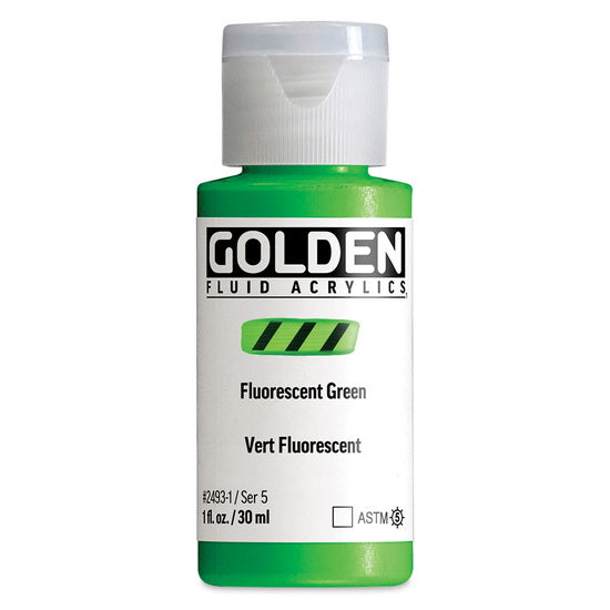 Acrylic fluid - 1 oz  fluorescent green  s5