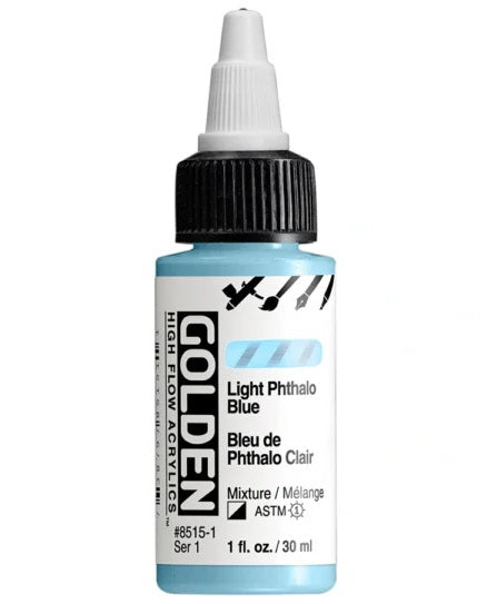 Acrylique high flow - 1 oz  bleu de phthalo clair  s1