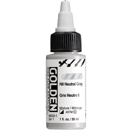 Acrylic high flow - 1 oz  neutral gray #8  s1