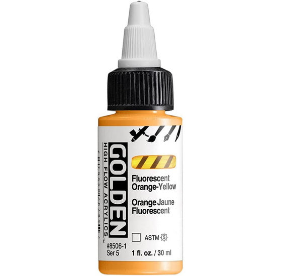 Acrylique high flow - 1 oz  orange jaune fluorescent  s5