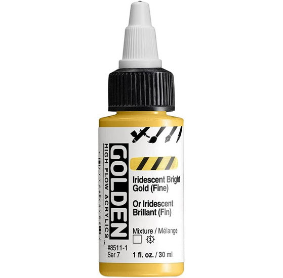 Acrylic high flow - 1 oz  iridescent bright gold fine  s7