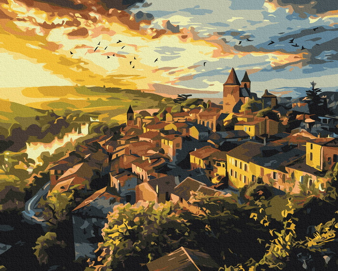 Ens. peinture à numéro village