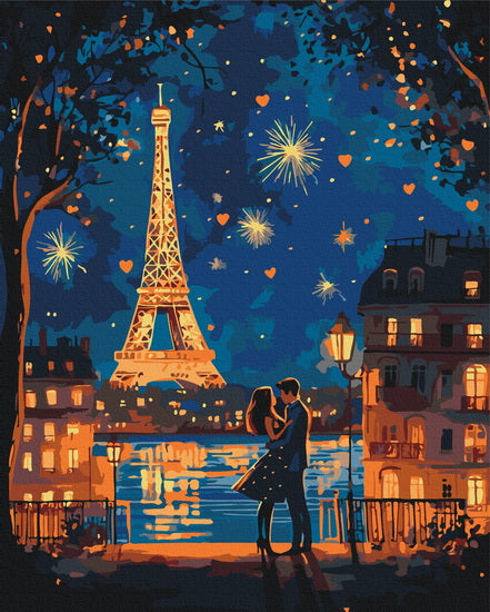 Ens. peinture à numéro paris romance