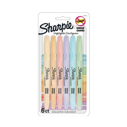 Set of 6 Sharpie Pastel Fine Tip Highlighters
