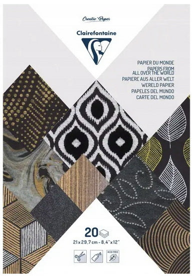 Papier artisan. a4 20f noir metallise