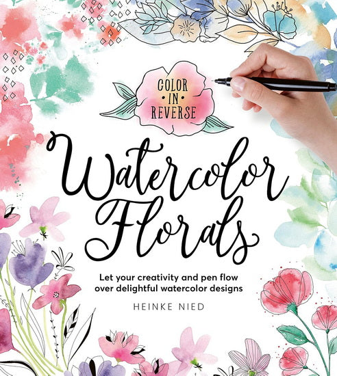 Color in reverse watercolor florals