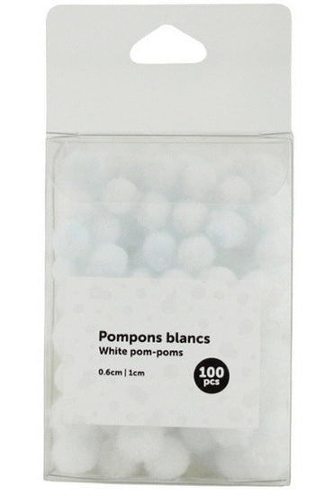 Ens. pompons blancs
