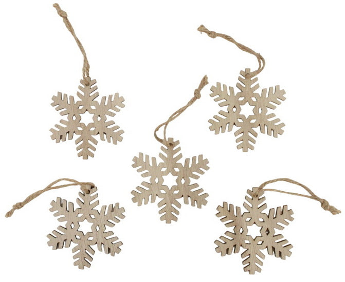 Ens. 5 ornements à décorer flocons