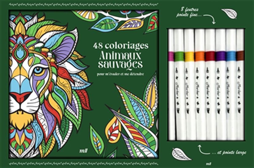 Coffret coloriages animaux sauvages