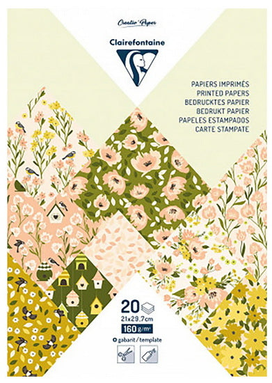 Bloc Papiers Imprimés 8.4 X 12 po (21 X 29.7 cm) 160g Printemps 20 Feuilles