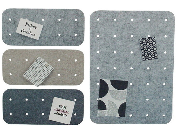 "Set of 4 felt board
Item size:13.8x30cm*3pcs,42.5x30cm*1pc
Pack