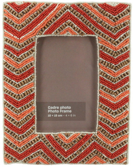 Cadre photo 4x6 perlé chevrons