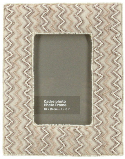 Cadre photo 4x6 perlé zigzags