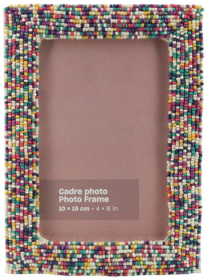 Cadre photo 4x6 perlé multicolore